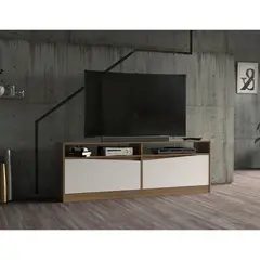 INVAL - Rack de TV hasta 60" 56,5 x 160 x 36 cm Amaretto/Blanco