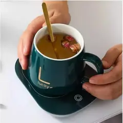 GENERICO - Taza Con Calentador De Café Y Bebidas Color Verde