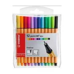 STABILO - Point 88 12 Lápices Mini Fineliner Tiralíneas 0.4mm