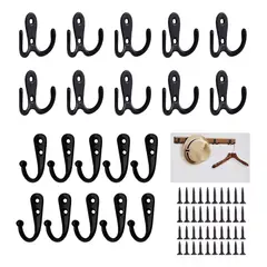 KUANGYE - 20 Piezas Ganchos Perchero Acero Inox Doble Colgador Pared