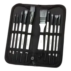 KUANGYE - Set Pinceles 10 + Bolso Profesionales Óleo Acuarela Acrílico
