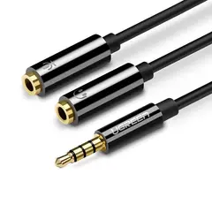 UGREEN - Cable Divisor de Audio Estéreo Plug 4 Polos 3.5mm M/2H a 2 Jack 3.5mm