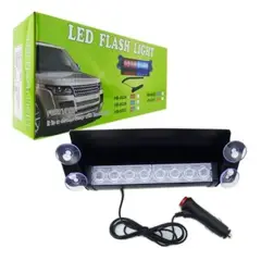 GENERICO - Baliza De 8 Led Estrobo Rojo-azul O Azul Solo, 12 Volt. Meta
