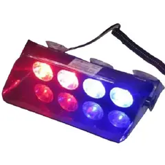 GENERICO - Baliza De 4 Led Estrobo Rojo-azul O Azul Solo, 12 Volt.