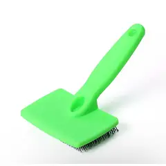 GENERICO - CEPILLO PLÁSTICO SUAVE CELDA PARA MASCOTAS VERDE