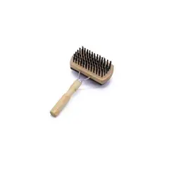 GENERICO - CEPILLO MADERA CELDA PLÁSTICO METAL PARA MASCOTAS PERRO GATO