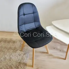 CORI CORI - Silla Capitonne Velvet Negro