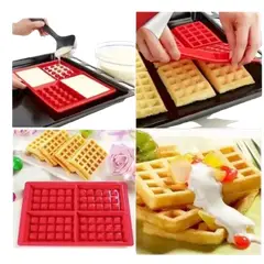 GENERICO - Moldes De Silicona Rectangular Para Waffles Gofres