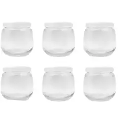 GENERICO - Pack De 6 Frascos De Vidrio Con Tapa Plástica Redondo de 300ml