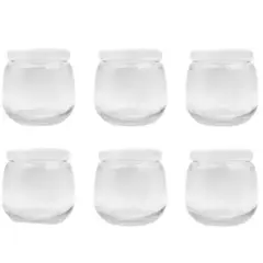 GENERICO - Pack De 6 Frascos De Vidrio Con Tapa Plástica Redondo de 300ml