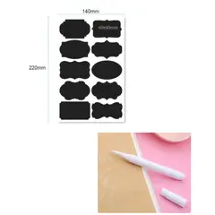 GENERICO - 100 Etiquetas Pizarra Adhesivas 6 * 4 Cms + Lápiz Tiza