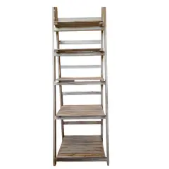 GENERICO - ESTANTE ESCALERA MADERA COLOR NATURAL 5 PISOS