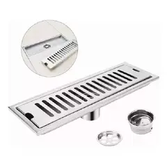 GENERICO - Desagüe De Ducha De Baño 60x10cm Rectangular De Acero Inoxid 301022