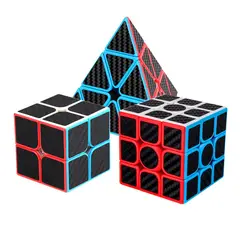 EDWINAYY - Paquete 3 Cubos 2x2 3x3 Pyramid Z Cobra Fibra Carbono