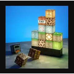 GENERICO - Lampara Rompecabezas Minecraft Block Building Escritorio