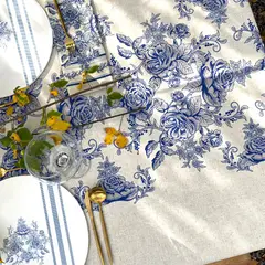 TUYO PRINT - Mantel Toile Azul - 180 x 350 cm -