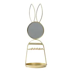 GENERICO - Espejo De Conejo Soporte Organizador Joyas Nordico Dorado