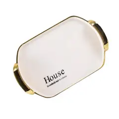 GENERICO - Bandeja Elegante Servir Dorado Decorativa Ovalada Ex Grande