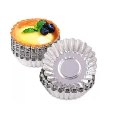 GENERICO - Pack Set Kit 6 Moldes De Aluminio Mini Tartaleta O Mini Pie