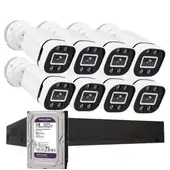 ARTIHOGAR - Kit Cctv Pro 8 Cámaras Smart Colorvu 2mp Micrófono + Disco 2 Terabyte