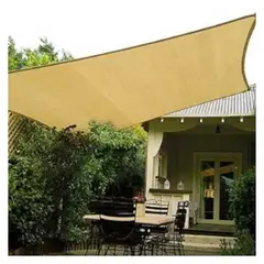 MUNDO MAGIA - Malla Sombreadora Toldo Vela Rectangular 6x4 Hdpe Beige