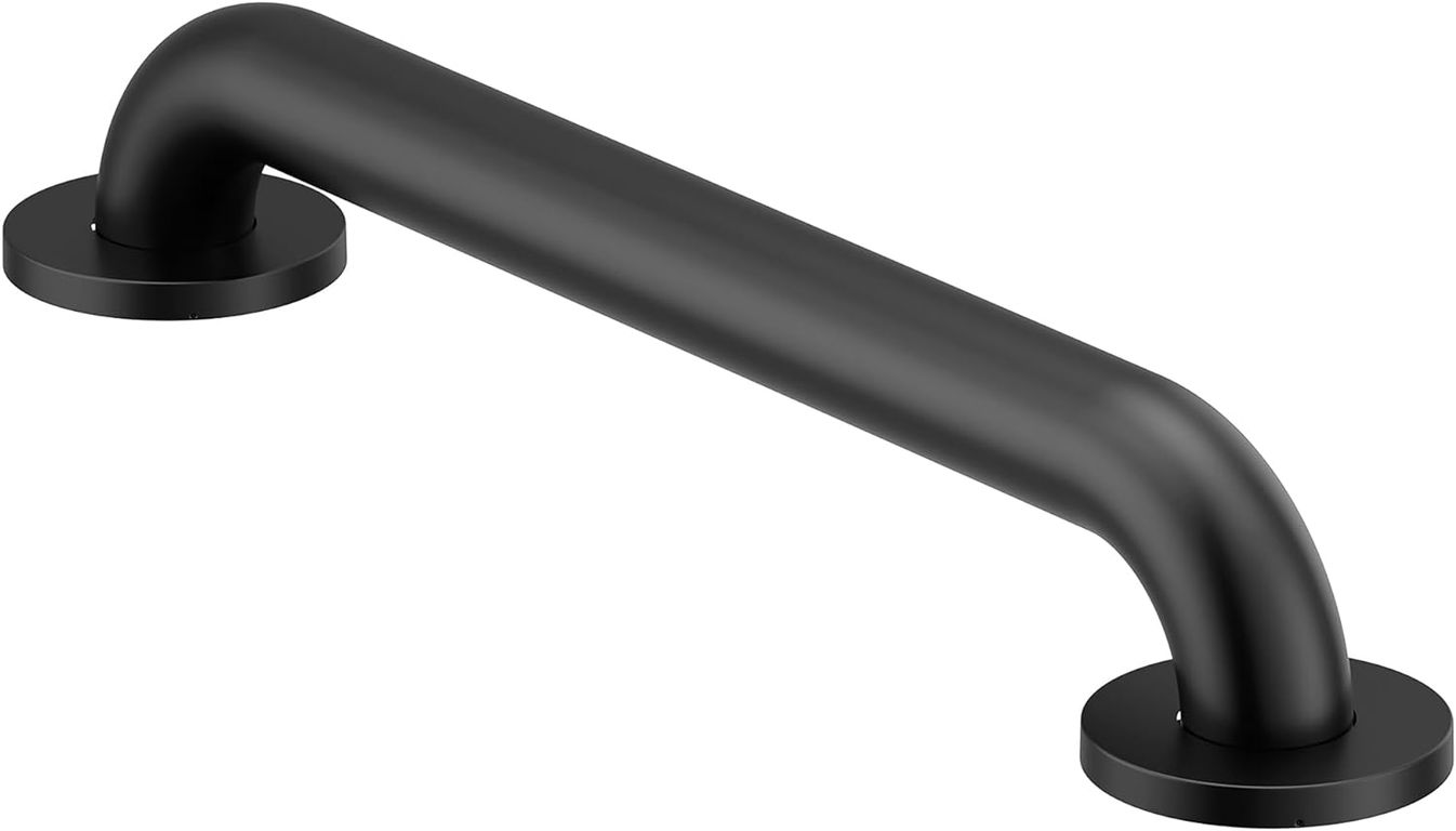 Barra de seguridad para baño 30 cm negro mate.