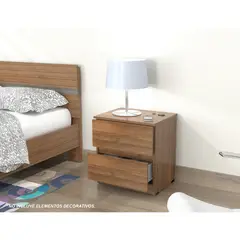 INVAL - Velador Amaretto 2 cajones 51cm x 48cm x 37,5 MN2610