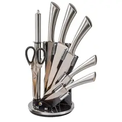 GENERICO - Juego de cuchillos con base 8 piezas acero inoxidable moderno