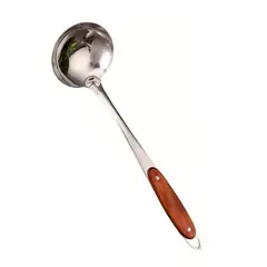 GENERICO - Cucharon Inoxidable Mango Madera Para Tu Cocina