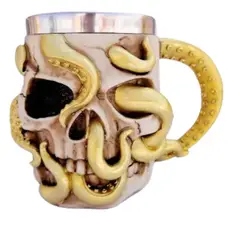 GENERICO - TAZON CALAVERA MUG MATE CAFE TE SNAKE ACERO 420CC AP91
