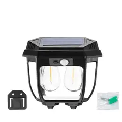 GENERICO - FAROL SOLAR DECORATIVO LUZ CALIDA DOBLE