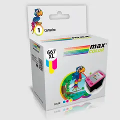 MAX - Cartucho Maxcolor HP MCI-667 XXL Amarillo azul y rosado