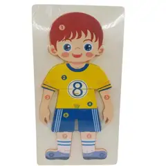 ARTIDIX - Rompecabezas de madera 10 piezas de niño futbolista