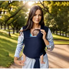 OEM - FULAR PORTABEBE ERGONOMICO ELASTICADO - Azul - M