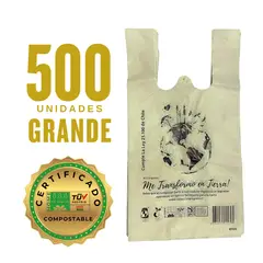 GENERICO - Bolsa Camiseta - Biodegradable & Compostable - 42x50 - 500 unidades