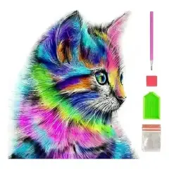 LISM - Juego De Pintura De Diamantes 5d De Gatito De Color / 295070