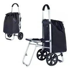 LISM - Carrito De Compras Plegable Con Silla Feria, Supermercado 329015