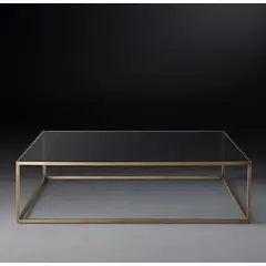 GENERICO - Mesa De Centro Cubo Dorado Vidrio - Viatto