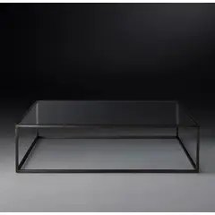 GENERICO - Mesa De Centro Cubo Negro Vidrio - Viatto