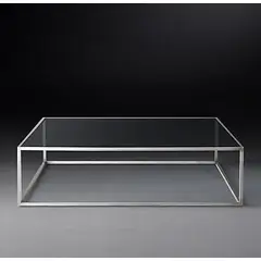 GENERICO - Mesa De Centro Cubo Plata Vidrio - Viatto