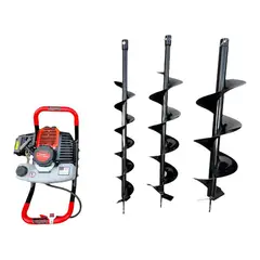 ERUX - Barreno Ahoyador 52cc+ 3 Brocas 200-150-100mm - PROFESIONAL.