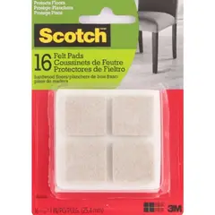 3M - Protector de fieltro para madera cuadrado 16 uni scotch