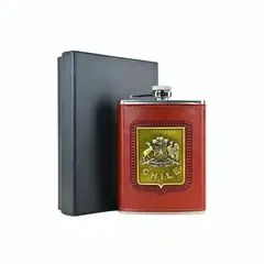 OEM - Licorera Petaca Acero Inoxidable 235 Ml Escudo De Chile