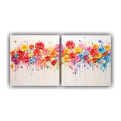 GENERICO - Pintura Acrílica Sin Costuras En Blanco: Dos Canvas Diseño 160x80cm