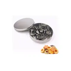 GENERICO - Pack 24 Moldes De Galleta Cortador Galletas Moldes Galletas Gris