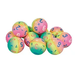 GENERICO - Pack 12x Mini Pelota Anti Stress - Números