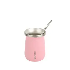 LHOTSE - Mate Acero Inoxidable con Bombilla Black - Rosa