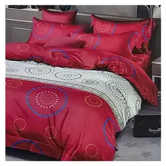 GENERICO - Sabana 800 Hilos (Queen) Estilo Americano Diseños - Rojo - 2 plazas