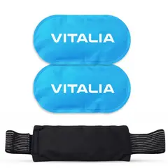 VITALIA TECHNOLOGY - Compresa Gel Frio Calor Pack x2 con 1 Funda y Velcro Vitalia