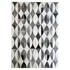 MOO HOGAR - Alfombra Cuero Natural 160 X 220 Diseño 20 X 20 Cm